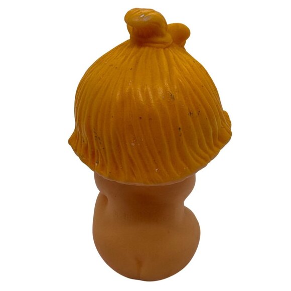 Vintage Rubber Squeaker Kewpie Doll Figurine With Flower Hair Design - Picture 3 of 3